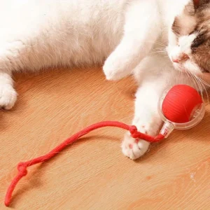 Cat Interactive Ball Toy Automatic Rolling Ball Faux Tail Rechargeable Smart Pet Electric Toy Dog Cat Training Imitate Mouse
