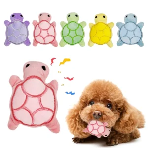 Dog Toy Mini Turtle Plush Chew Toy for Puppies Teething Relief Interactive Bite Resistant Dog Toy Dental Health Safe Fun Play