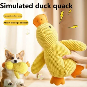 Dog Toy Plush Companion Bite Resistant Teeth Grinding Sound Relief Duck Sound Toy Interactive Pet Toys GWJ15