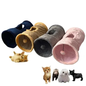 Collapsible Cat Winter Suede Tunnel for Puppy Rabbit Kitten Play Chase Hide Tunnel,Interactive Bedding Toy in 2 ways,3 ways,Hide