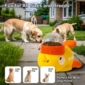 Dog Puzzle Feeder Interactive Pet Food Treat Dispenser Cartoon Duck Design Anti-slip Pet Automatic Feeder Toys for Dog Training