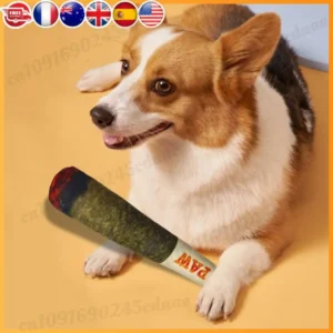 Interactive Dog Sound Toy Simulation Cigar Plush Pet Toy Creative Chew Toy Dog Teething Toys for Small Medium Large Dogs